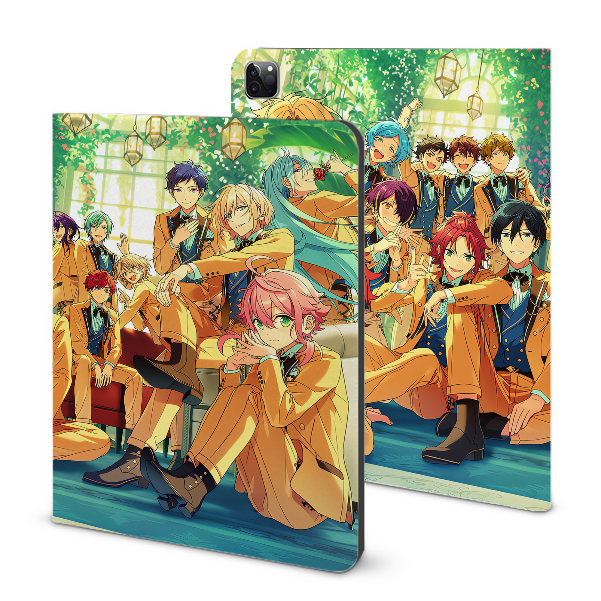（画像用） あんさんぶるスターズ! Ensemble Stars IPad ケース ブック型 PUレザー TPU 耐衝撃 軽量 薄型 ペン収納なし 全面保護 IPad 各モデル対応